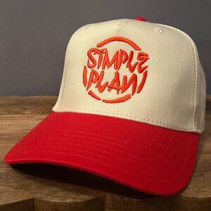 Simple Plan Band Merch - Red & Off-White Snapback Hat